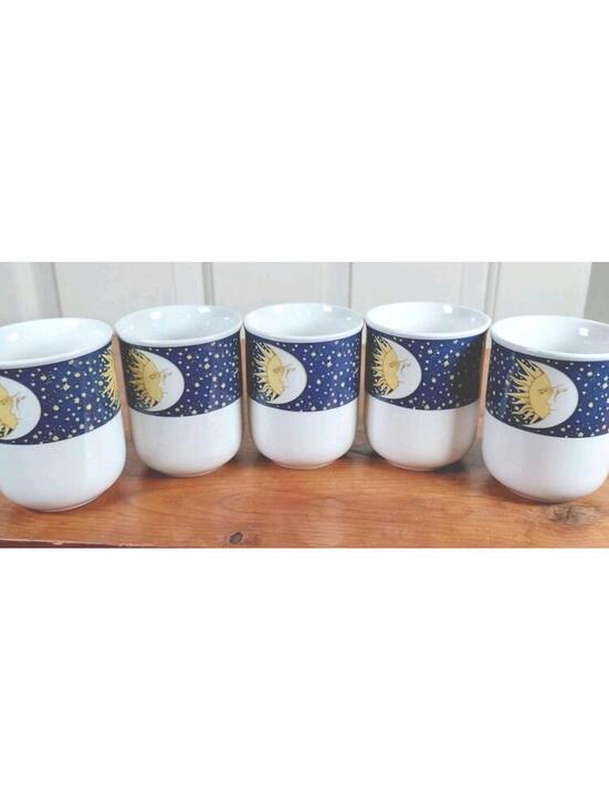 Oneida Other - Vtg Oneida Galaxy Sun Moon Stars Stoneware Mugs Set of 5 Celestial Whimsigoth